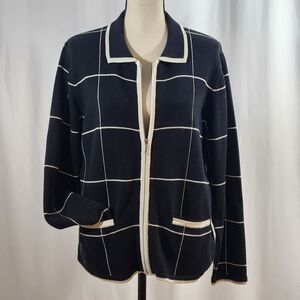 Allison Daley Zip Front Sweater Petite Medium